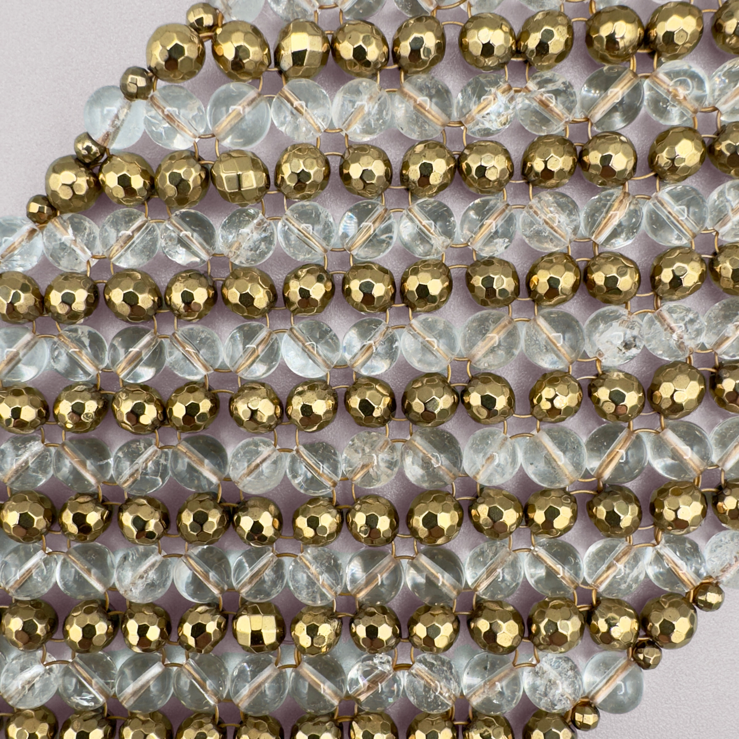 SAHARA S10 Bracelet in Clear Quartz + Gold