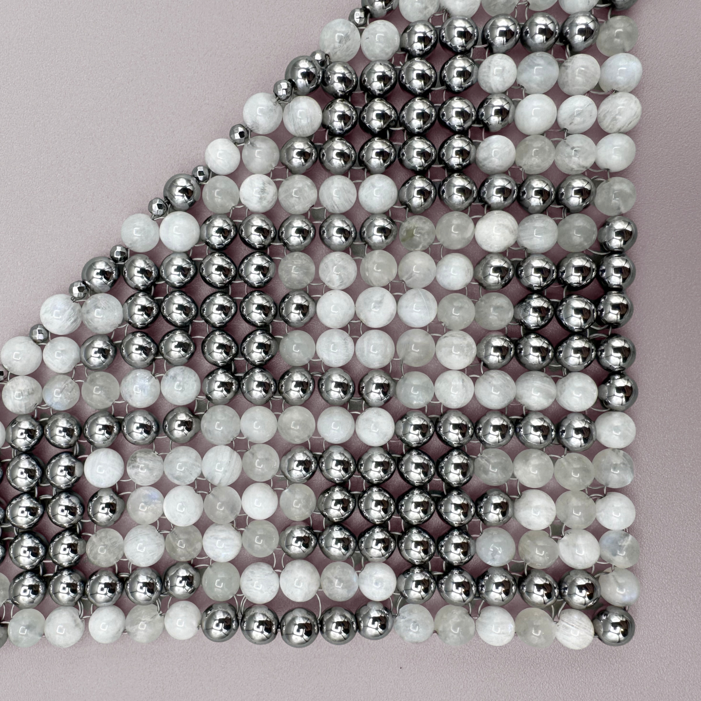 SAHARA S12 Choker in White Moonstone + Silver