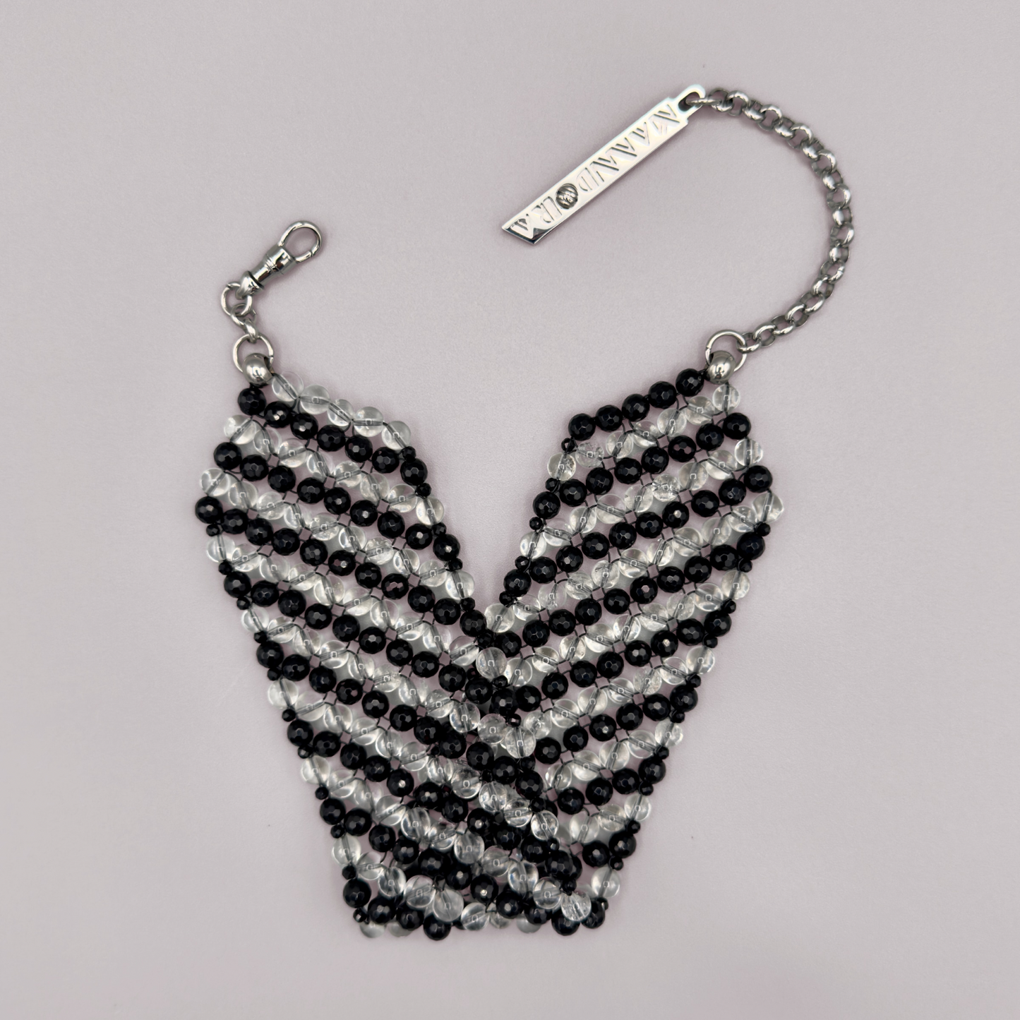 SAHARA S6 Choker in Black Onyx + Clear Quartz