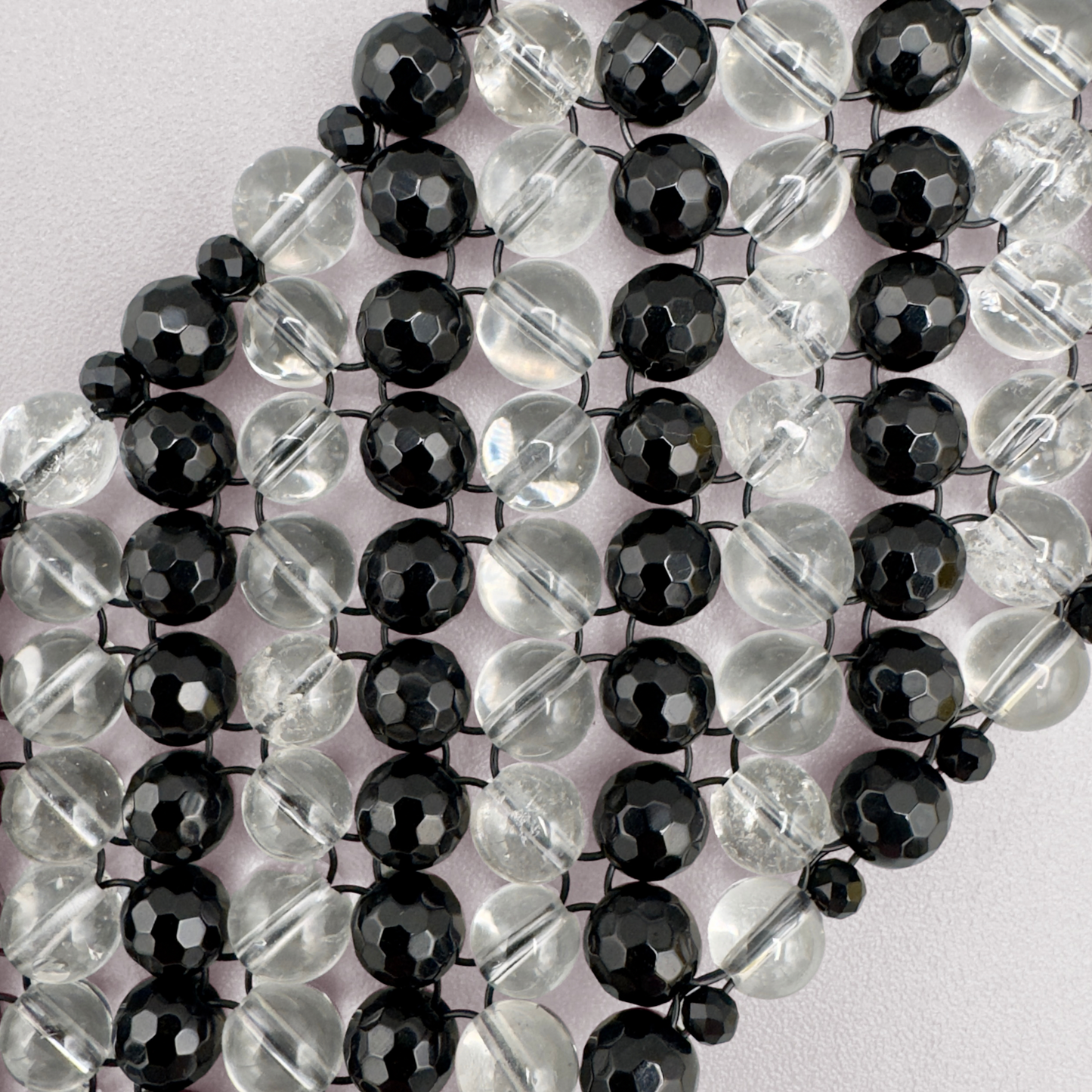 SAHARA S6 Choker in Black Onyx + Clear Quartz