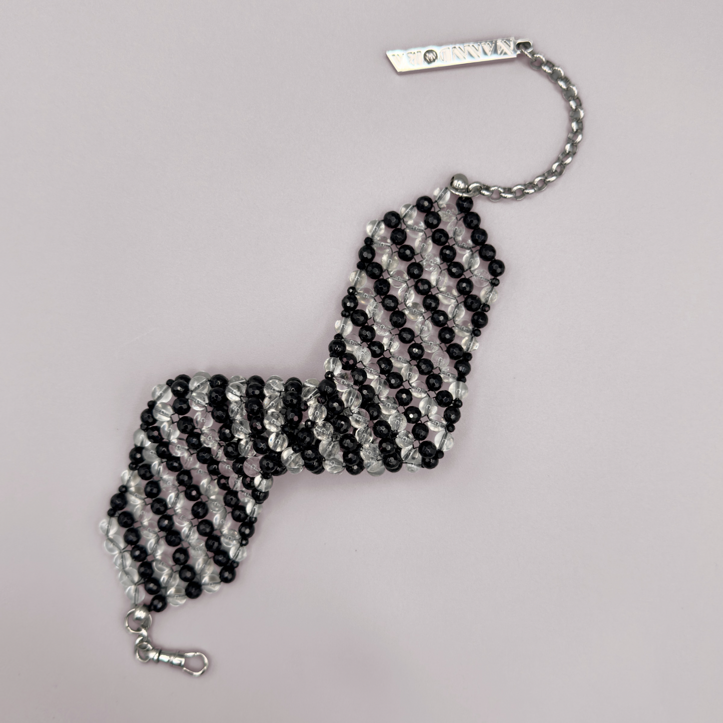 SAHARA S6 Choker in Black Onyx + Clear Quartz