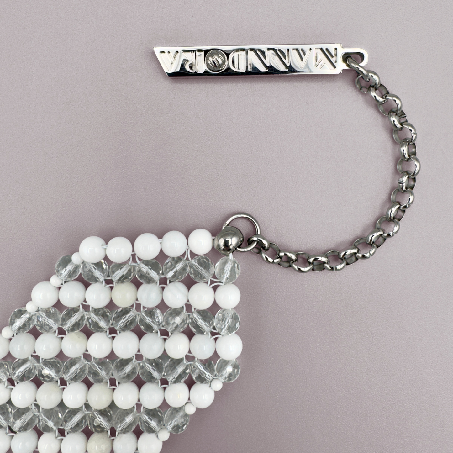 SAHARA S6 Choker in White Shell + Clear Quartz