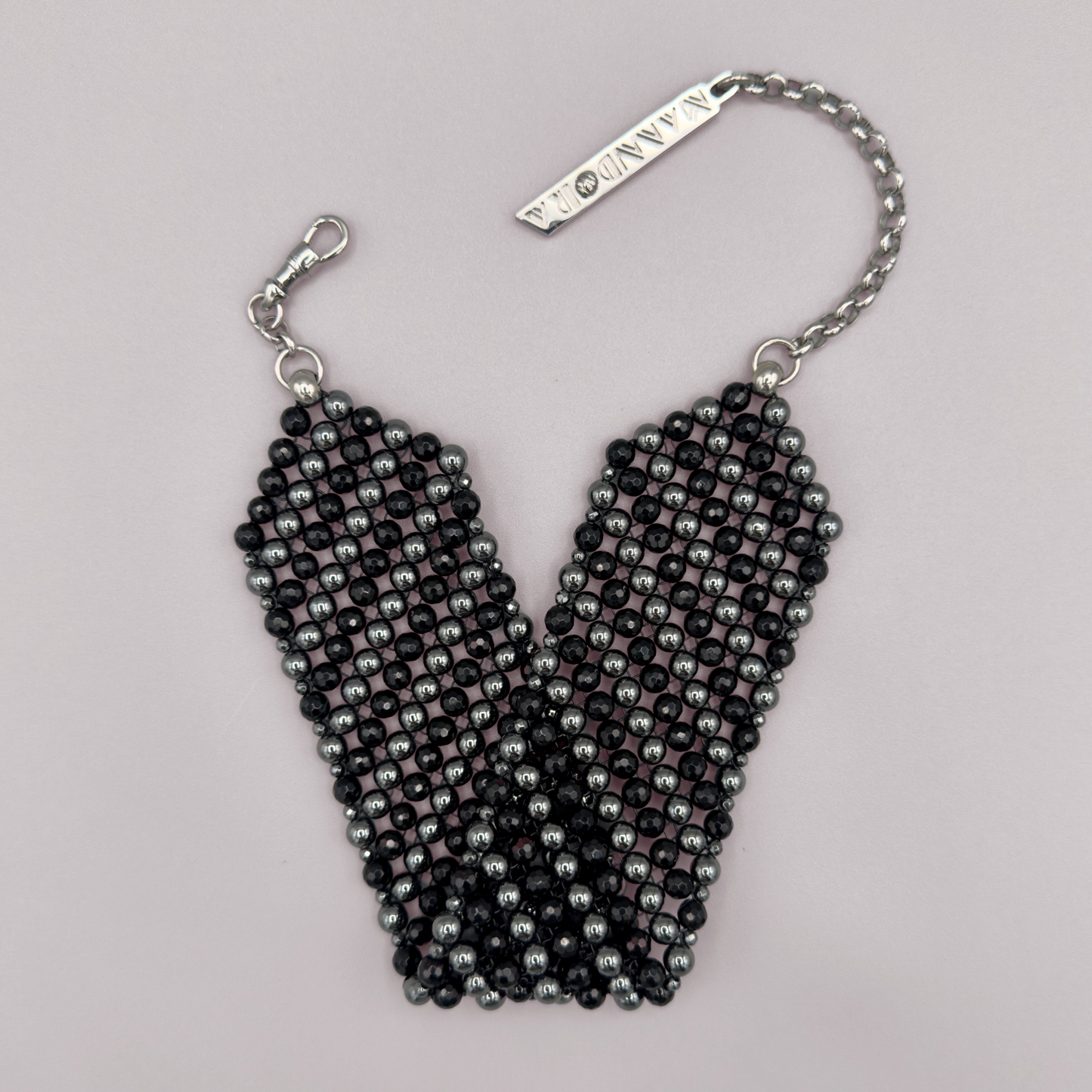 SAHARA S6 Choker in Black Onyx + Hematite