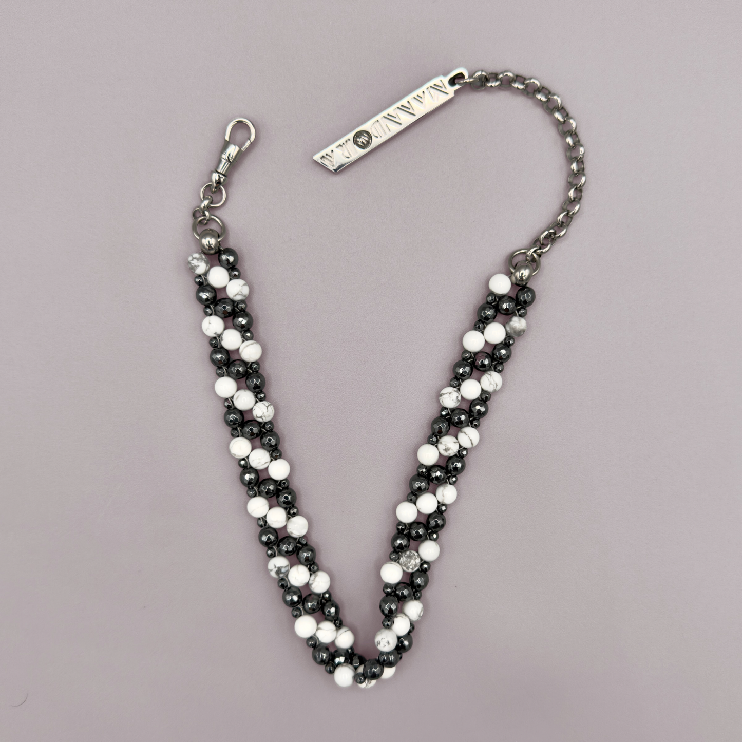 SAHARA S2 Choker in Howlite + Hematite