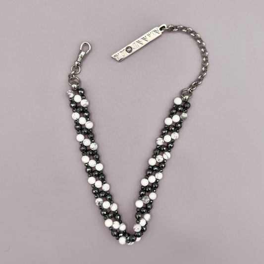 SAHARA S2 Choker in Howlite + Hematite