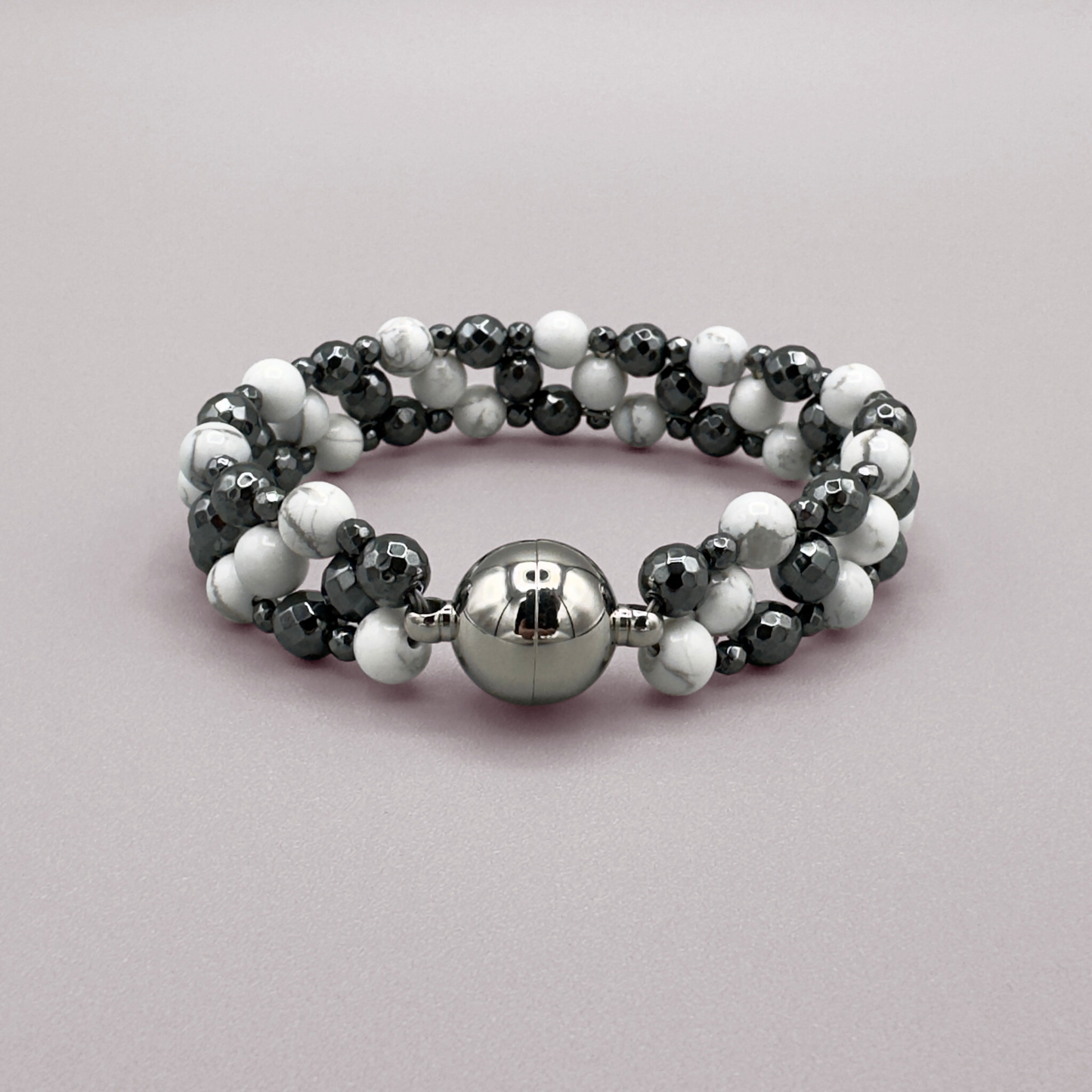 SAHARA S2 Bracelet in Howlite + Hematite