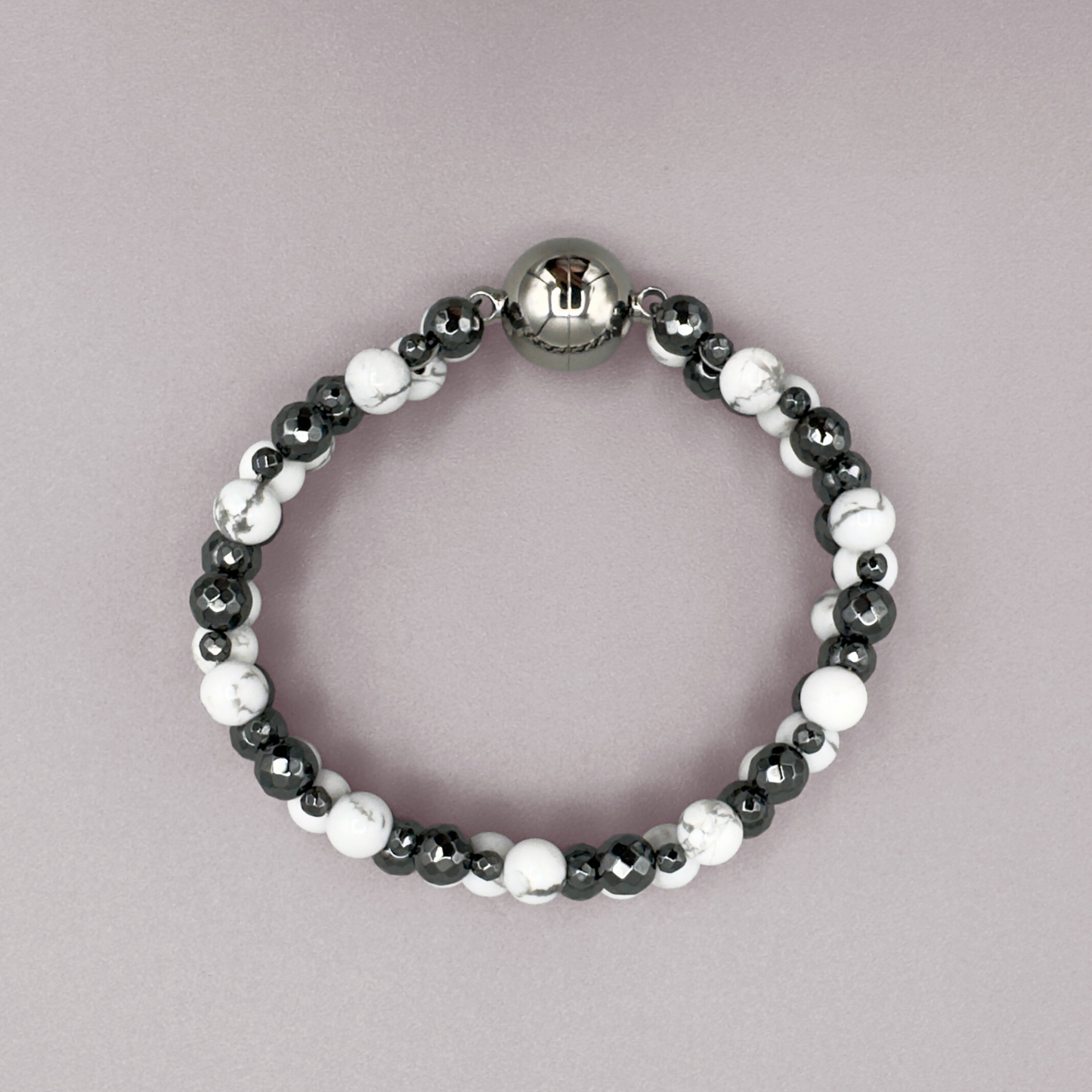 SAHARA S2 Bracelet in Howlite + Hematite