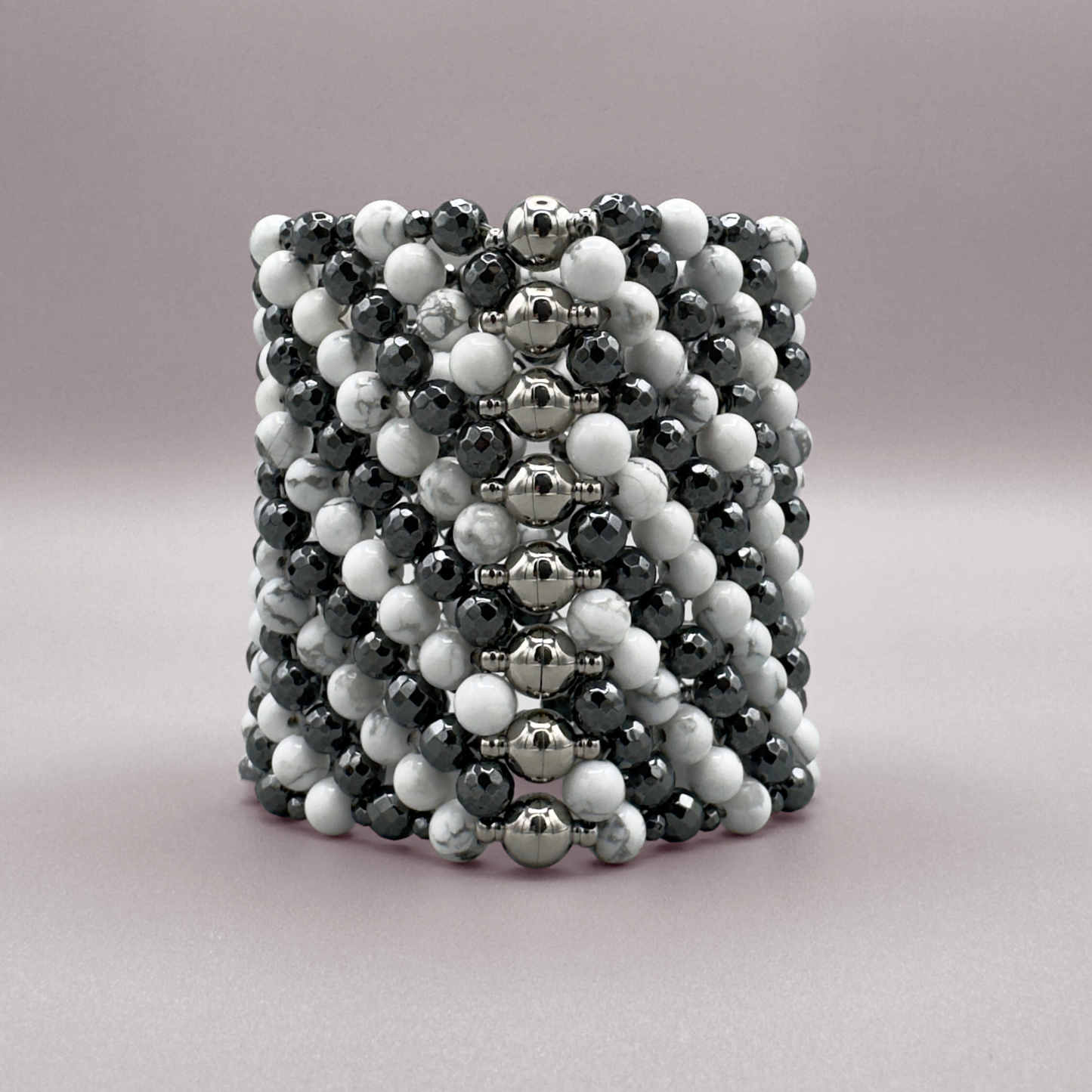 SAHARA S8 Bracelet in Howlite + Hematite