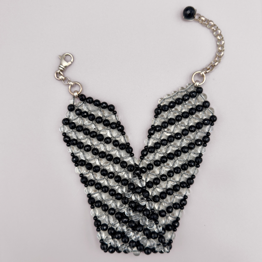 SAHARA S6 Choker in Black Onyx + Clear Quartz