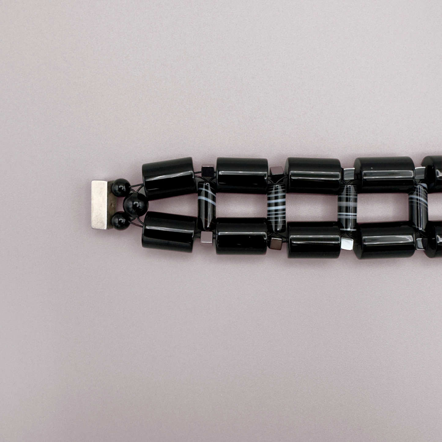 Black Onyx + Black Sardonyx Necklace