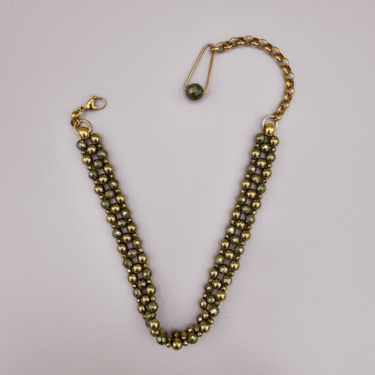 SAHARA S2 Choker in Pyrite + Gold