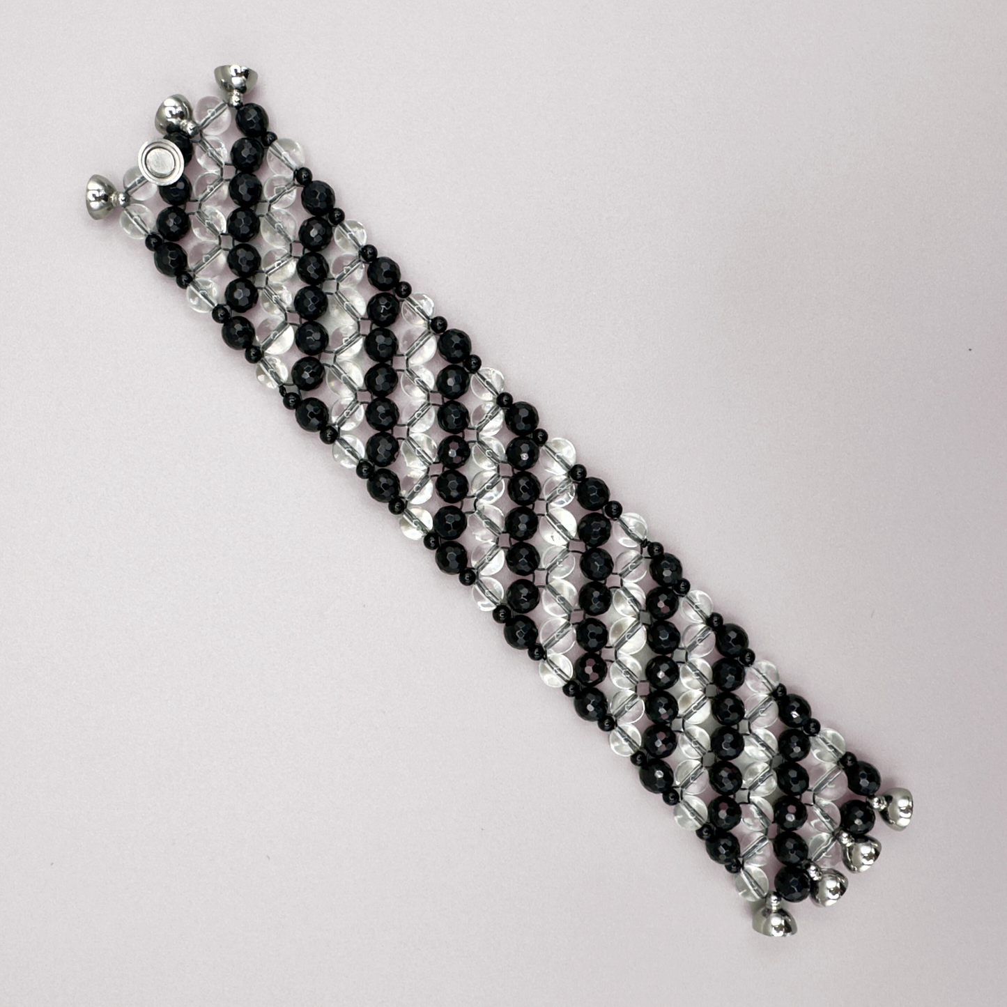 SAHARA S4 Bracelet in Black Onyx + Clear Quartz