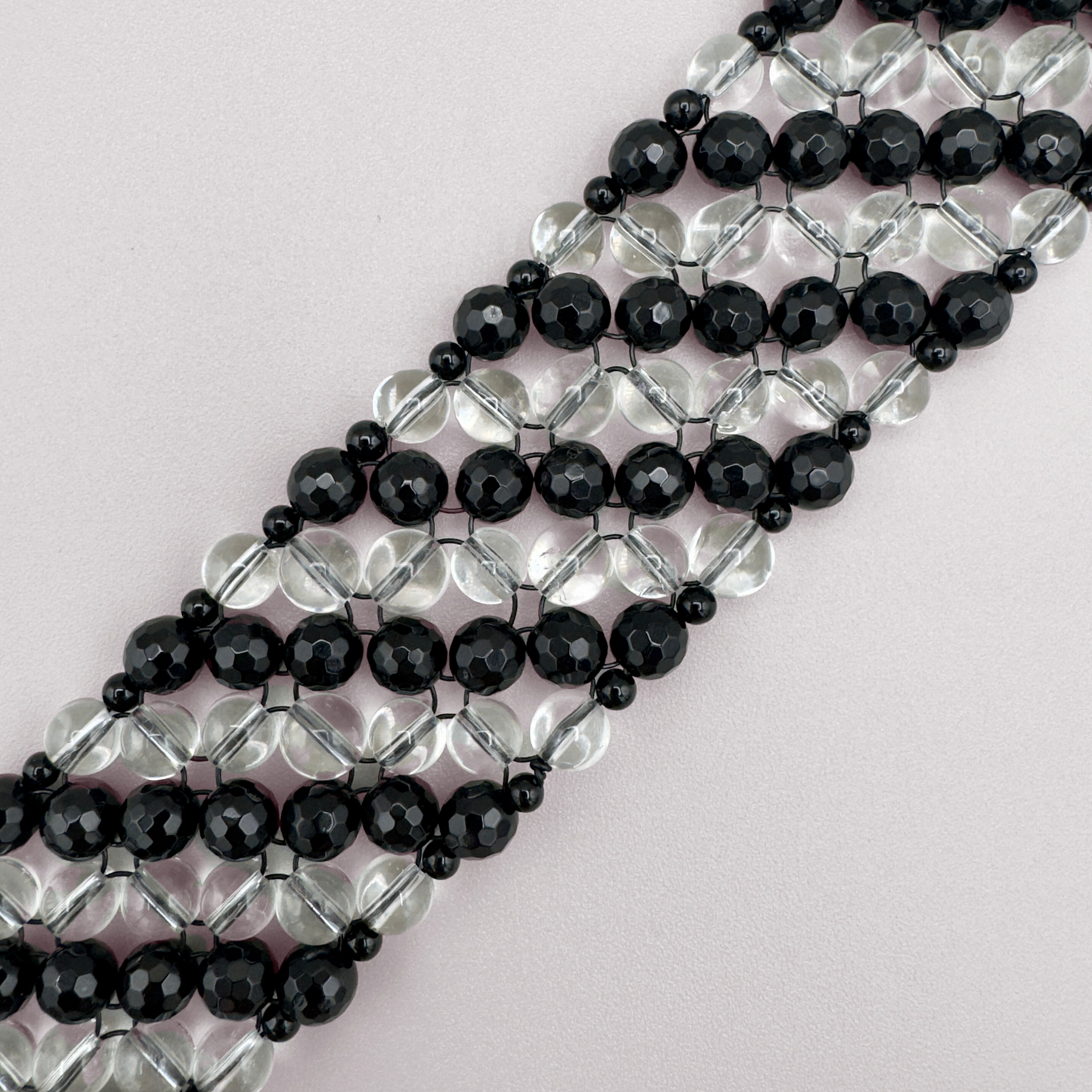 SAHARA S4 Bracelet in Black Onyx + Clear Quartz