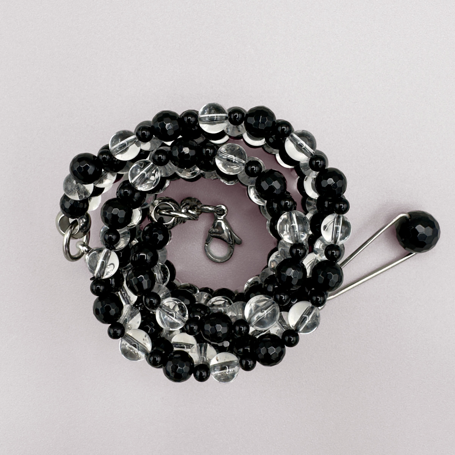 SAHARA S4 Choker in Black Onyx + Clear Quartz
