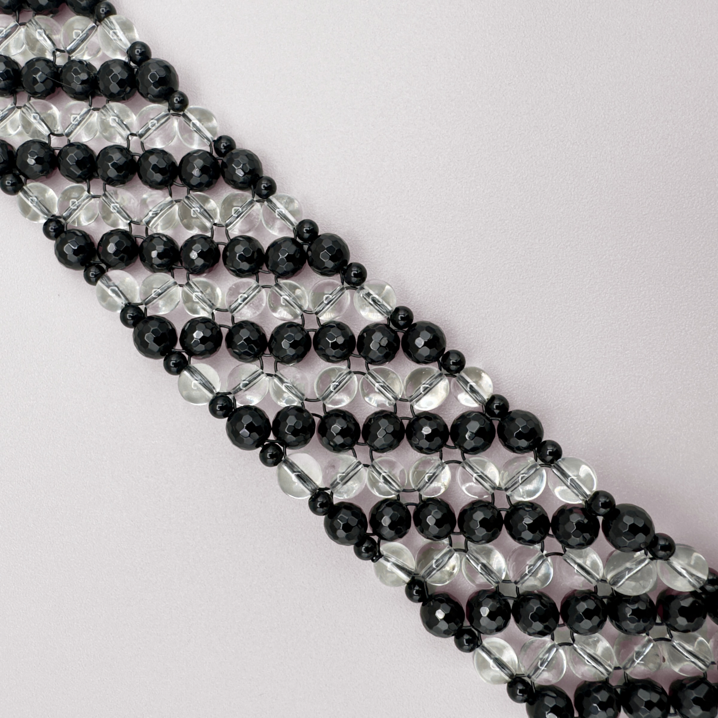 SAHARA S4 Choker in Black Onyx + Clear Quartz