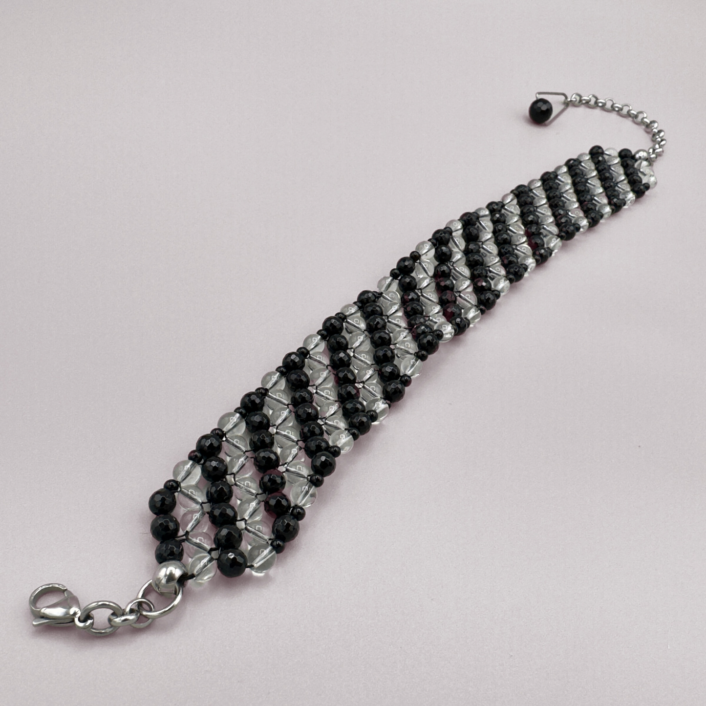 SAHARA S4 Choker in Black Onyx + Clear Quartz