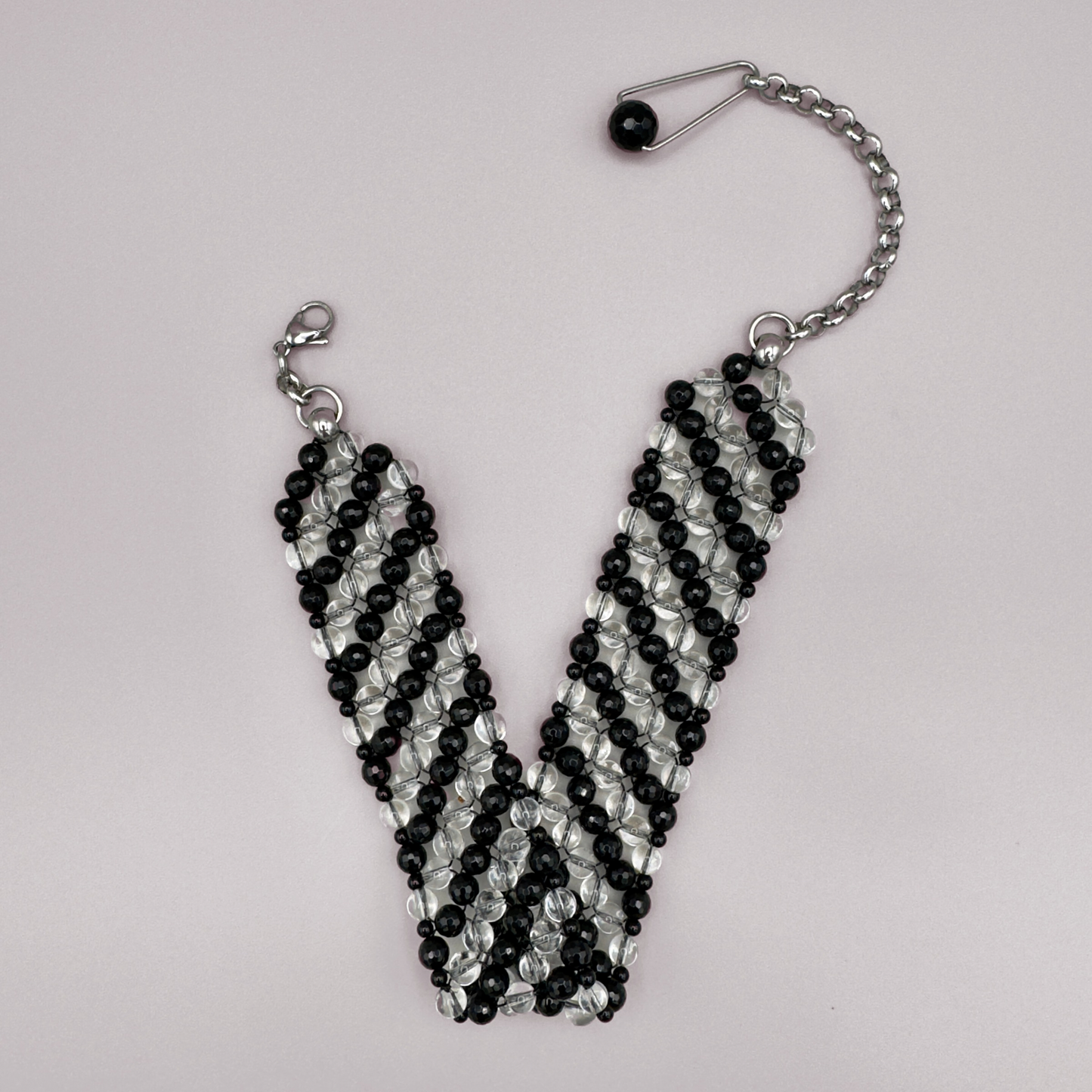 SAHARA S4 Choker in Black Onyx + Clear Quartz