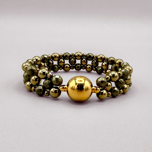 SAHARA S2 Bracelet in Pyrite + Gold