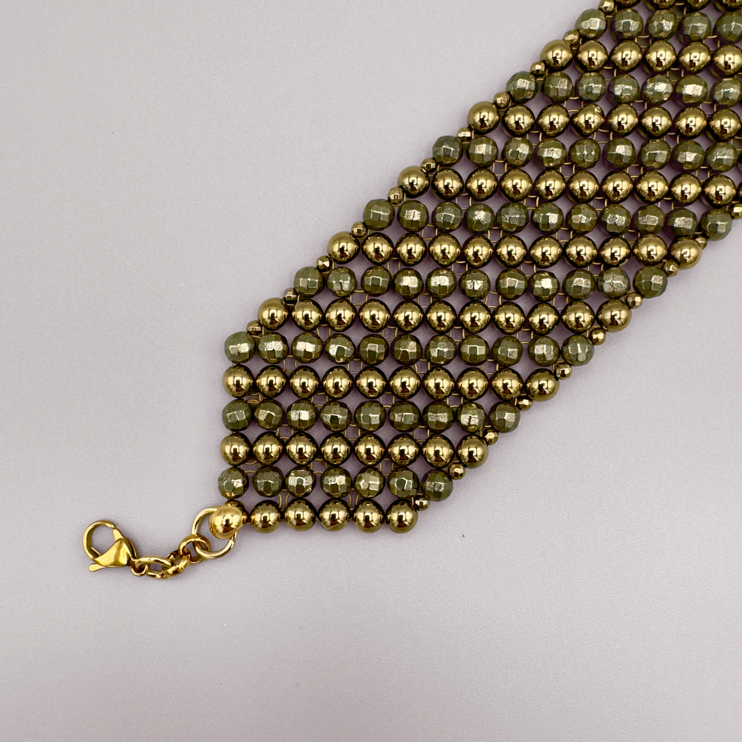 SAHARA S6 Choker in Pyrite + Gold