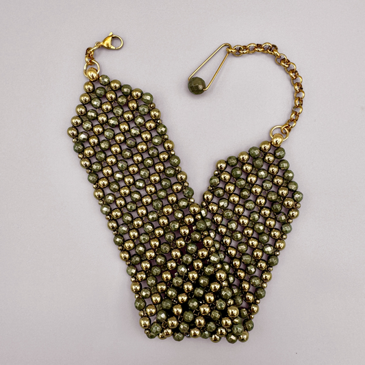 SAHARA S6 Choker in Pyrite + Gold