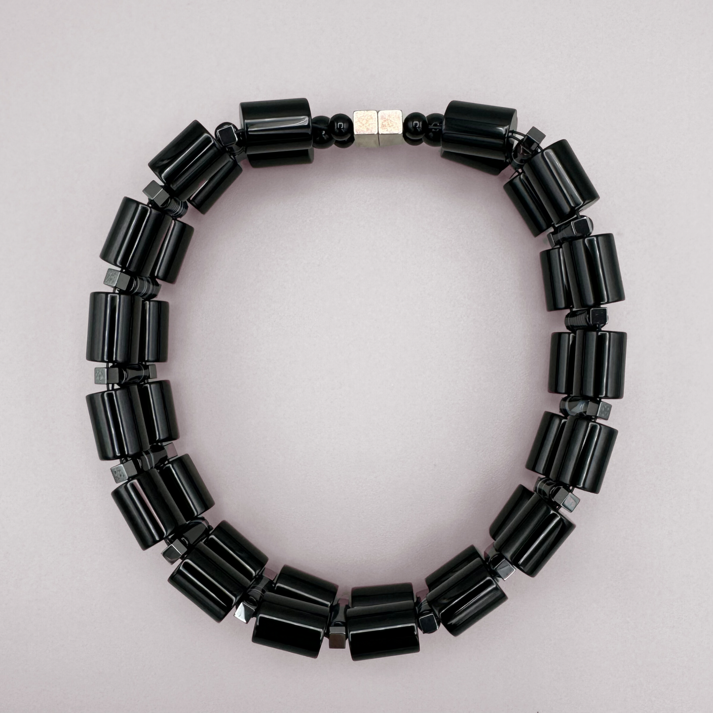 Black Onyx + Black Sardonyx Necklace