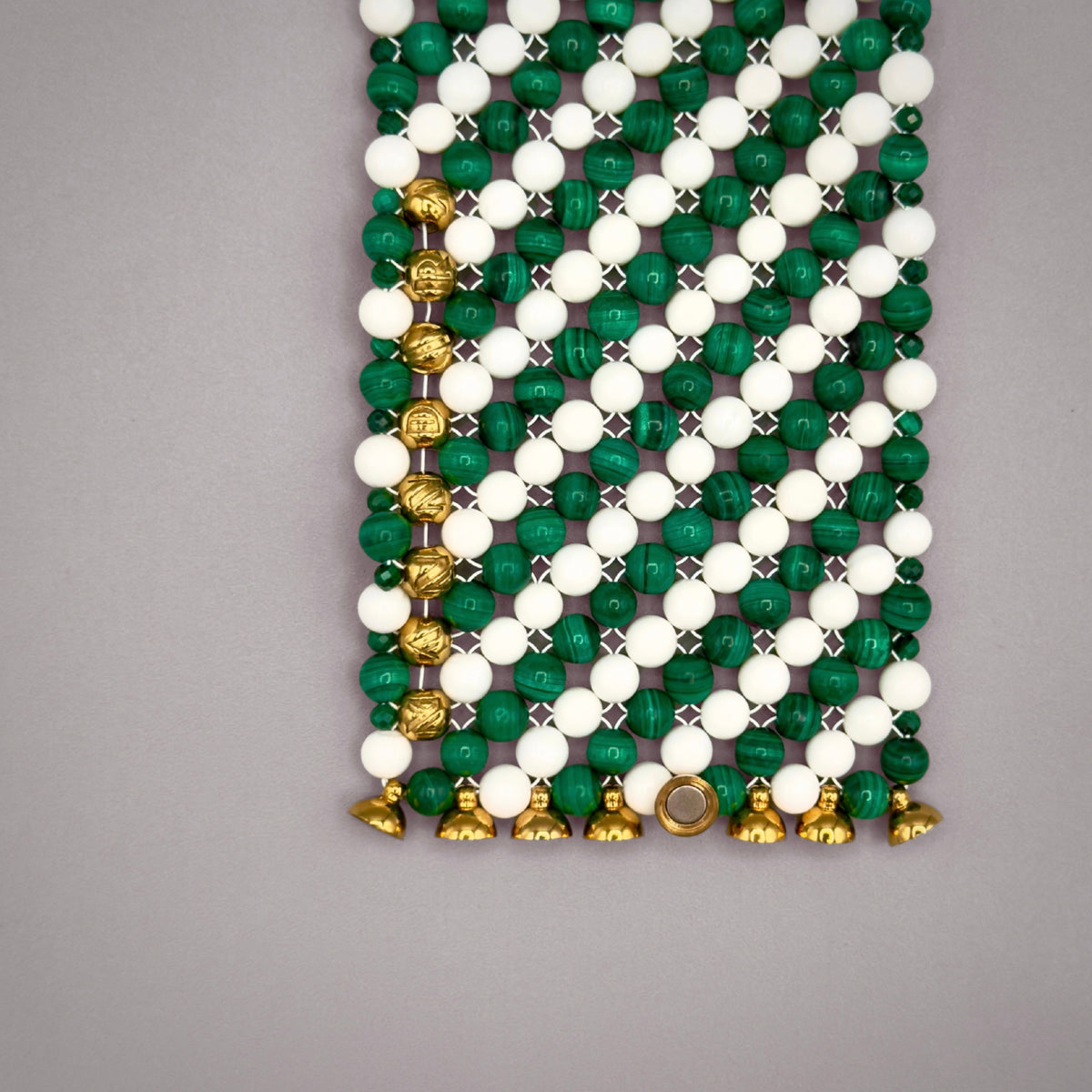 SAHARA S5 Bracelet, Striped, Malachite + White Shell