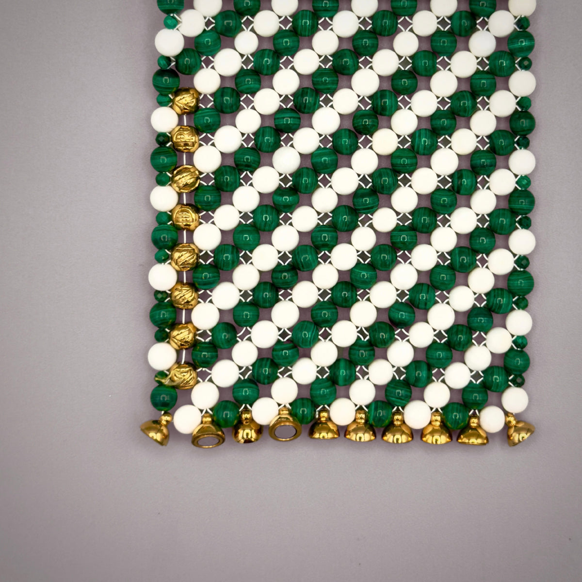SAHARA S8 Bracelet, Striped, Malachite + White Shell