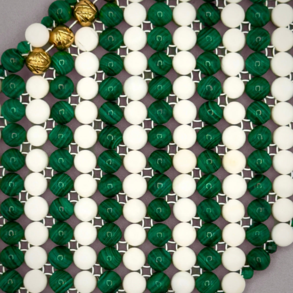SAHARA S8 Bracelet, Striped, Malachite + White Shell