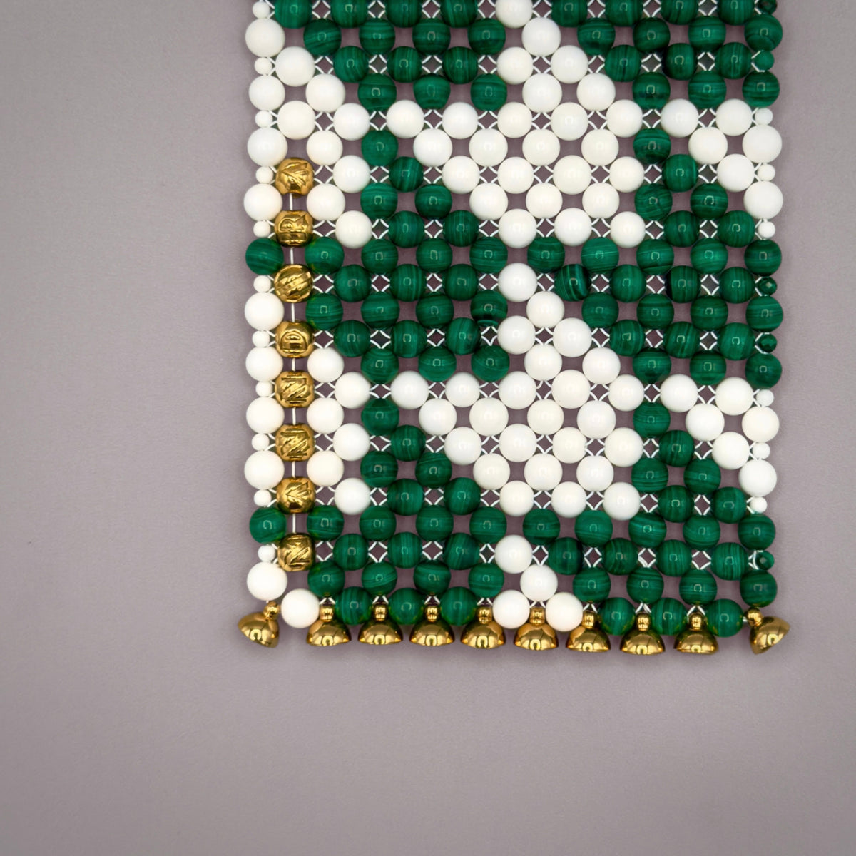 SAHARA S8 Bracelet, Modern Tooth, Malachite + White Shell