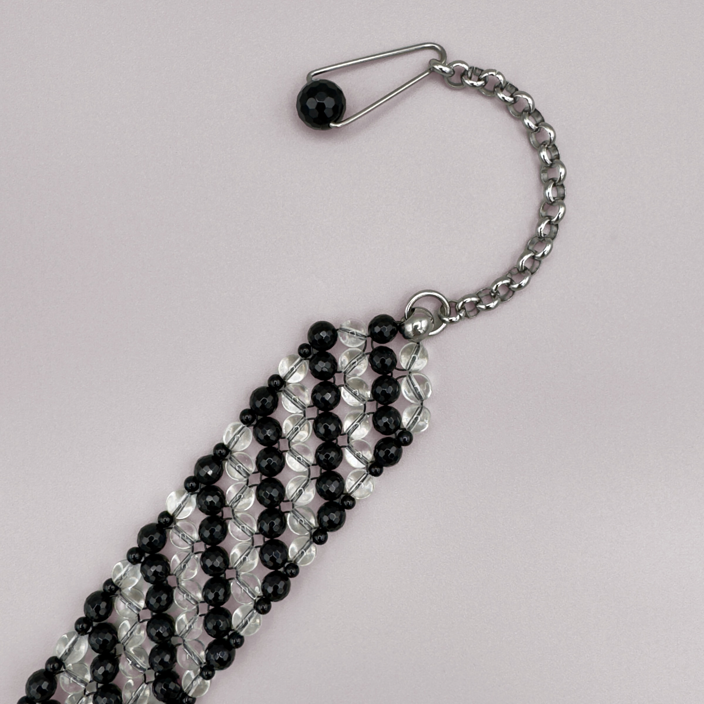 SAHARA S4 Choker in Black Onyx + Clear Quartz