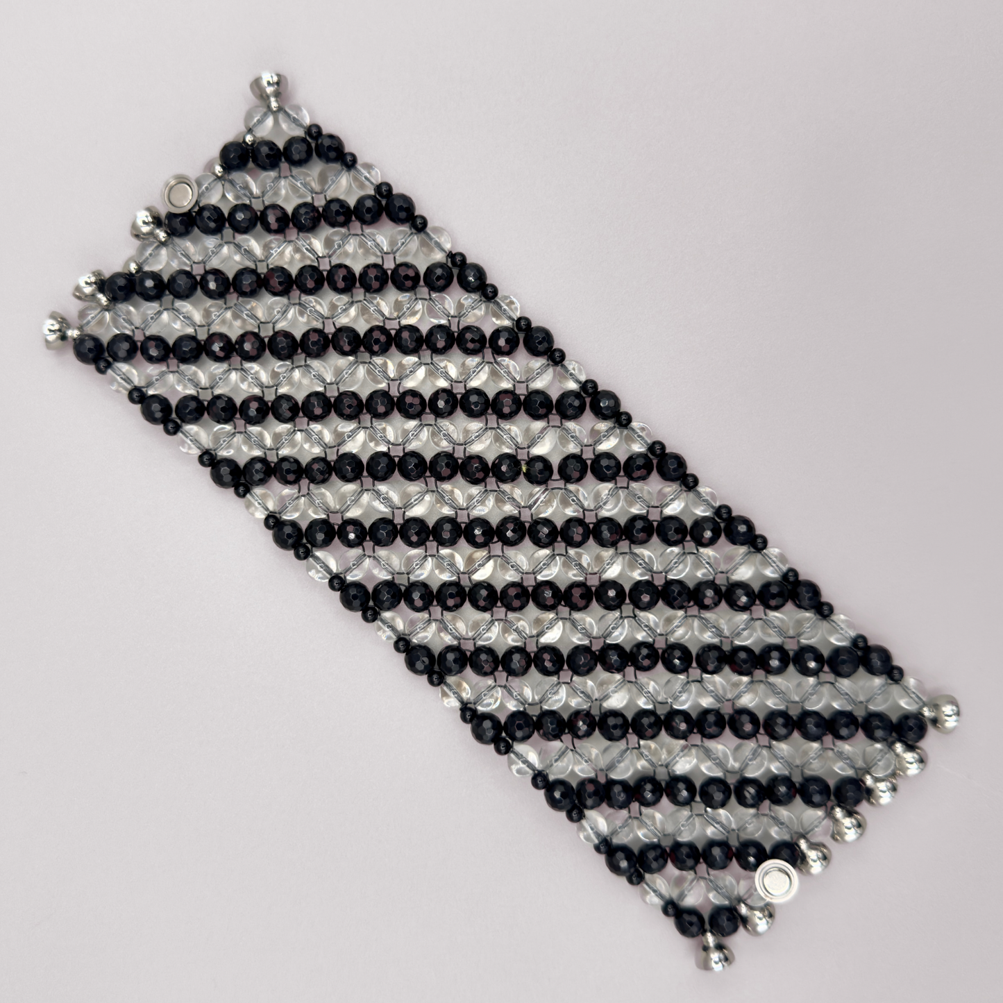 SAHARA S8 Bracelet in Black Onyx + Clear Quartz