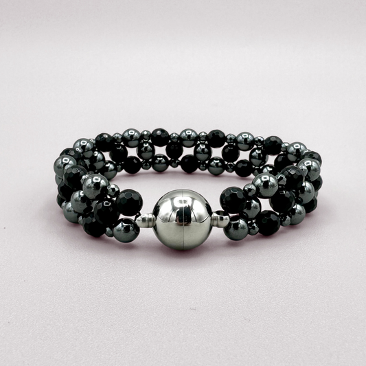 SAHARA S2 Bracelet in Black Onyx + Hematite