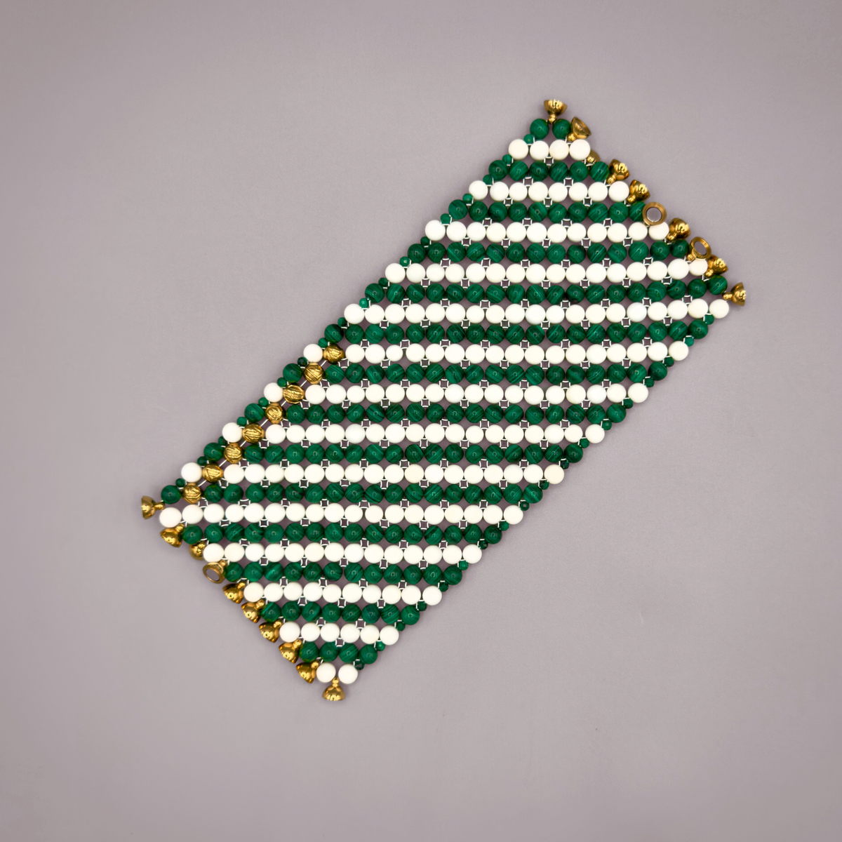 SAHARA S8 Bracelet, Striped, Malachite + White Shell