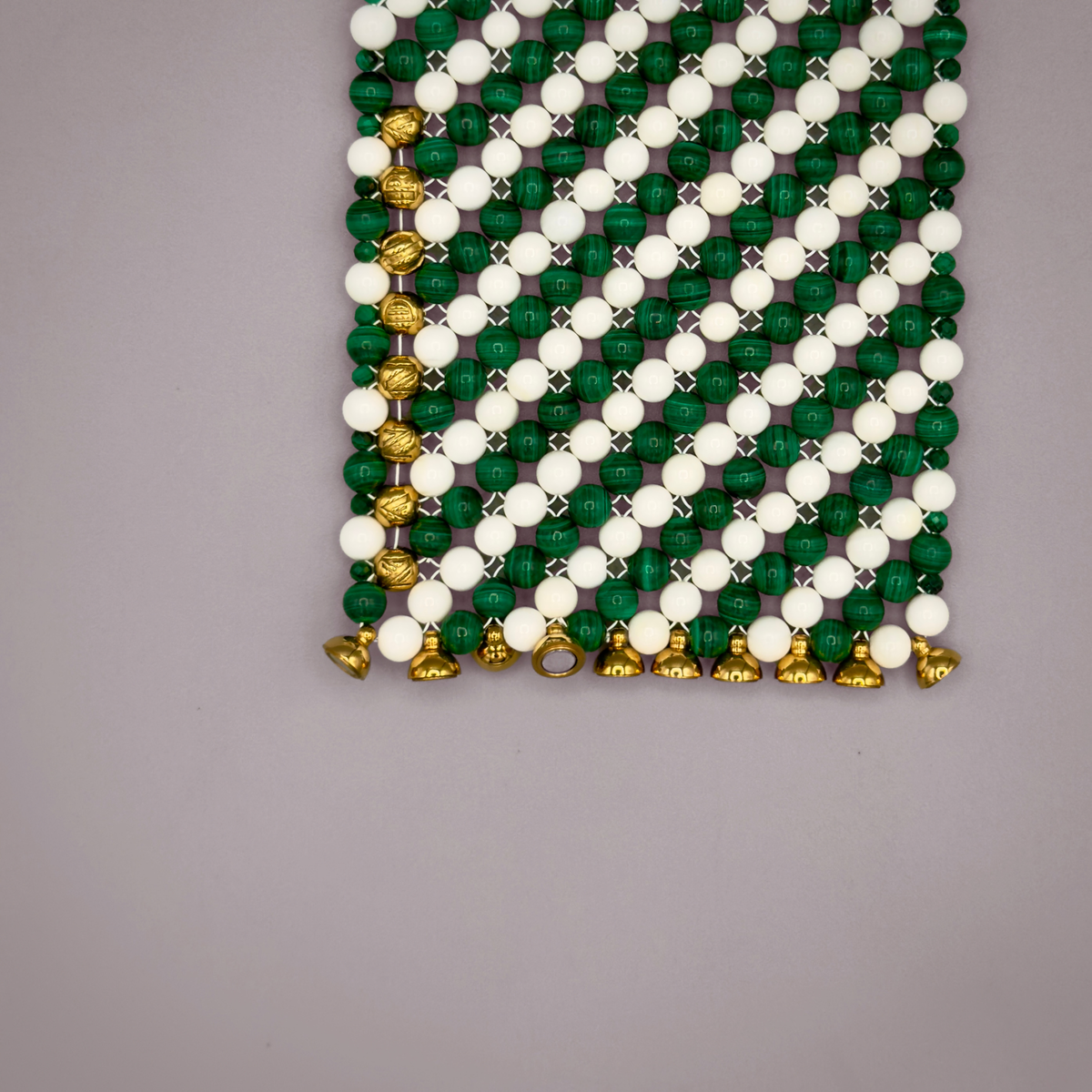 SAHARA S8 Bracelet, Striped, Malachite + White Shell