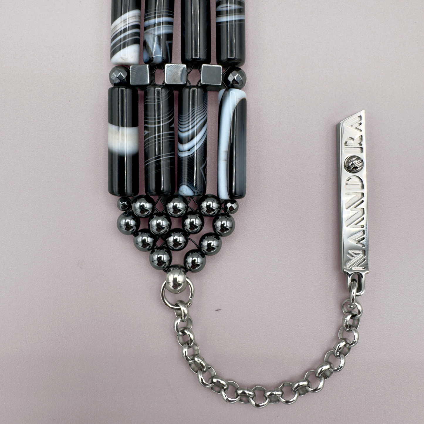 Choker in Black Sardonyx + Hematite