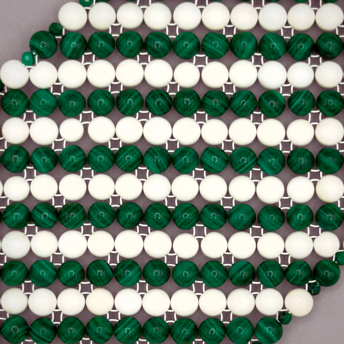 SAHARA S8 Bracelet, Striped, Malachite + White Shell