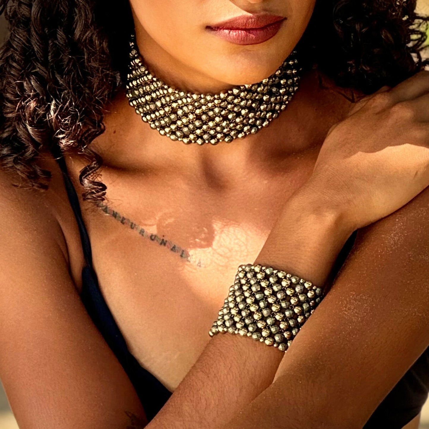 SAHARA S6 Bracelet in Pyrite + Gold