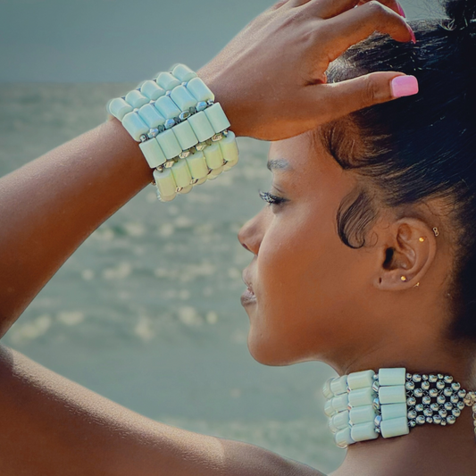 White Jade + Silver Bracelet