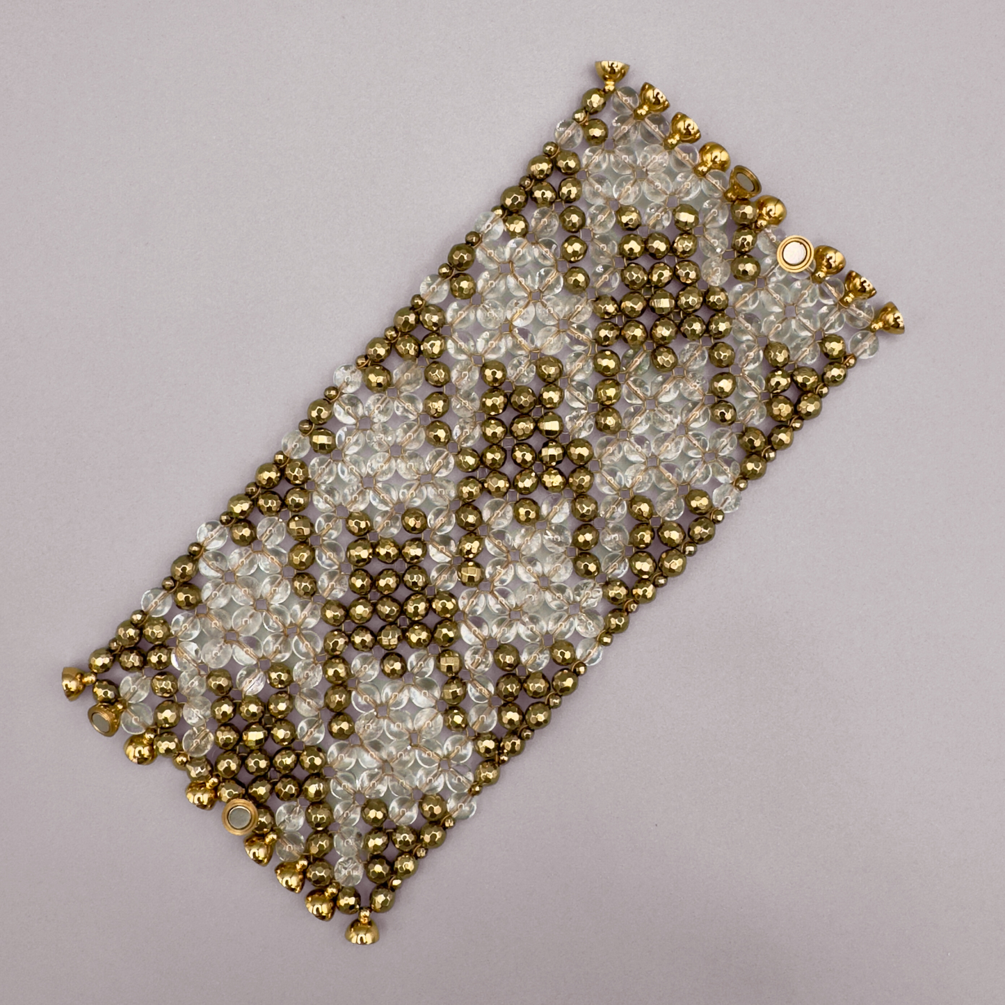 SAHARA S8 Bracelet in Clear Quartz + Gold