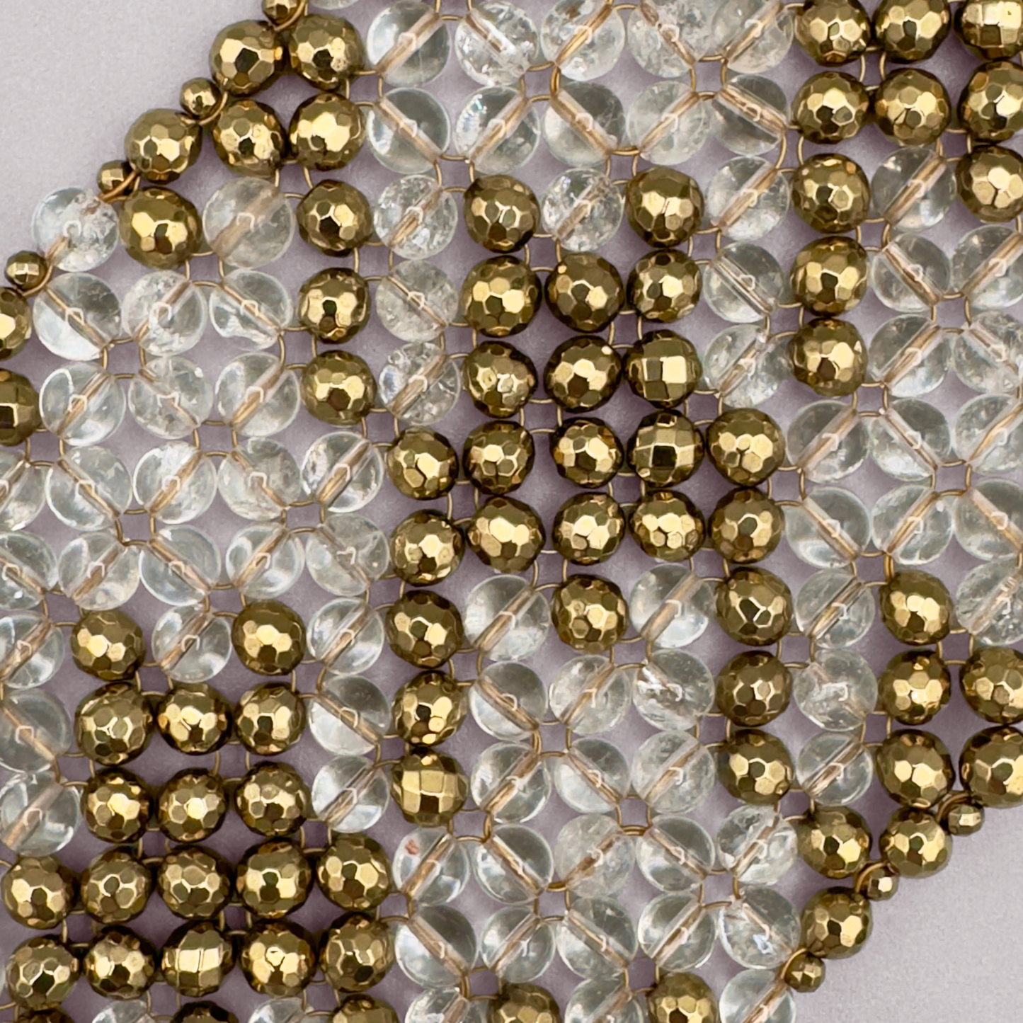 SAHARA S8 Bracelet in Clear Quartz + Gold