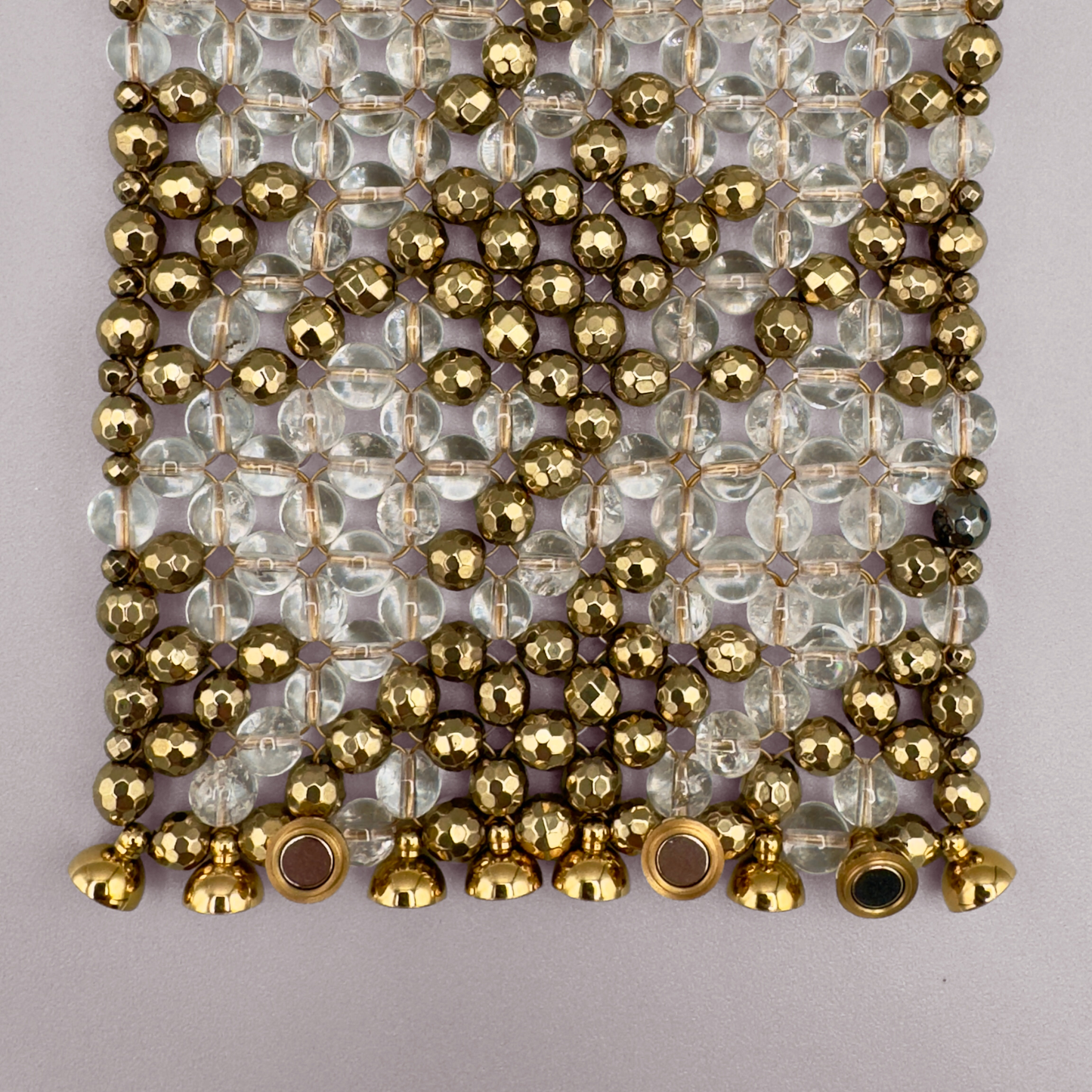 SAHARA S8 Bracelet in Clear Quartz + Gold