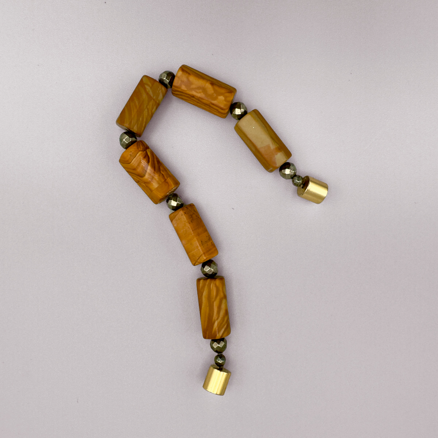 Wood Jasper + Pyrite Bracelet
