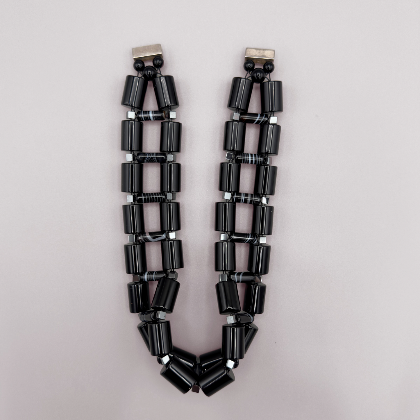 Black Onyx + Black Sardonyx Necklace