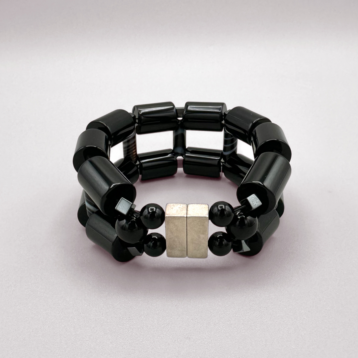 Black Onyx + Black Sardonyx Bracelet
