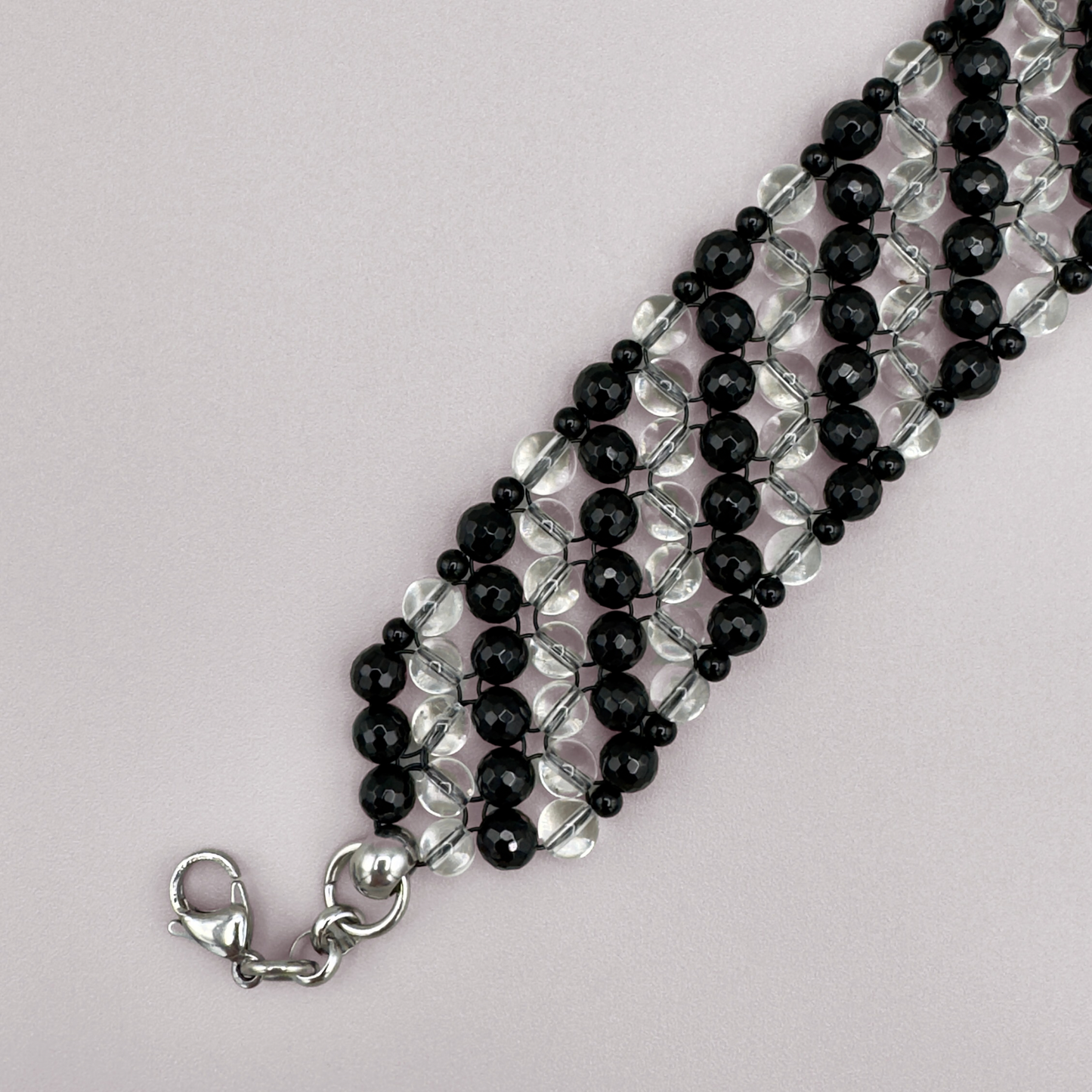 SAHARA S4 Choker in Black Onyx + Clear Quartz