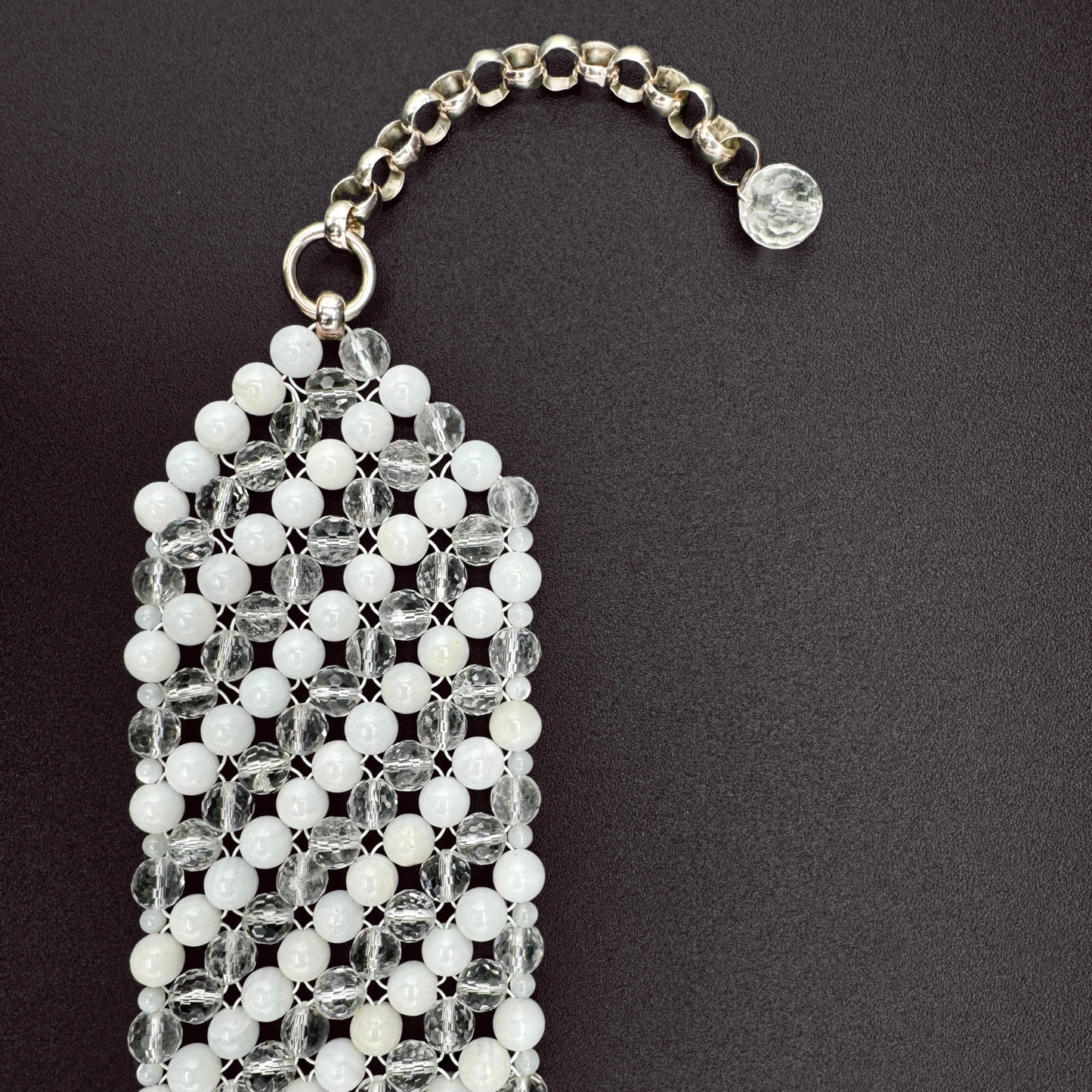 SAHARA S6 Choker in White Shell + Clear Quartz