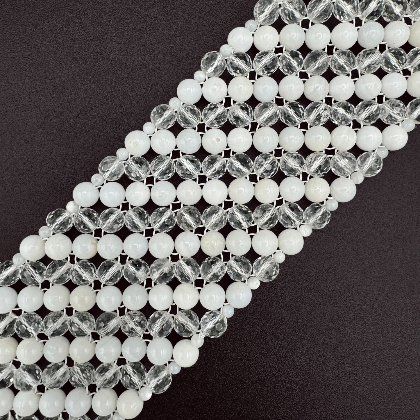 SAHARA S6 Choker in White Shell + Clear Quartz