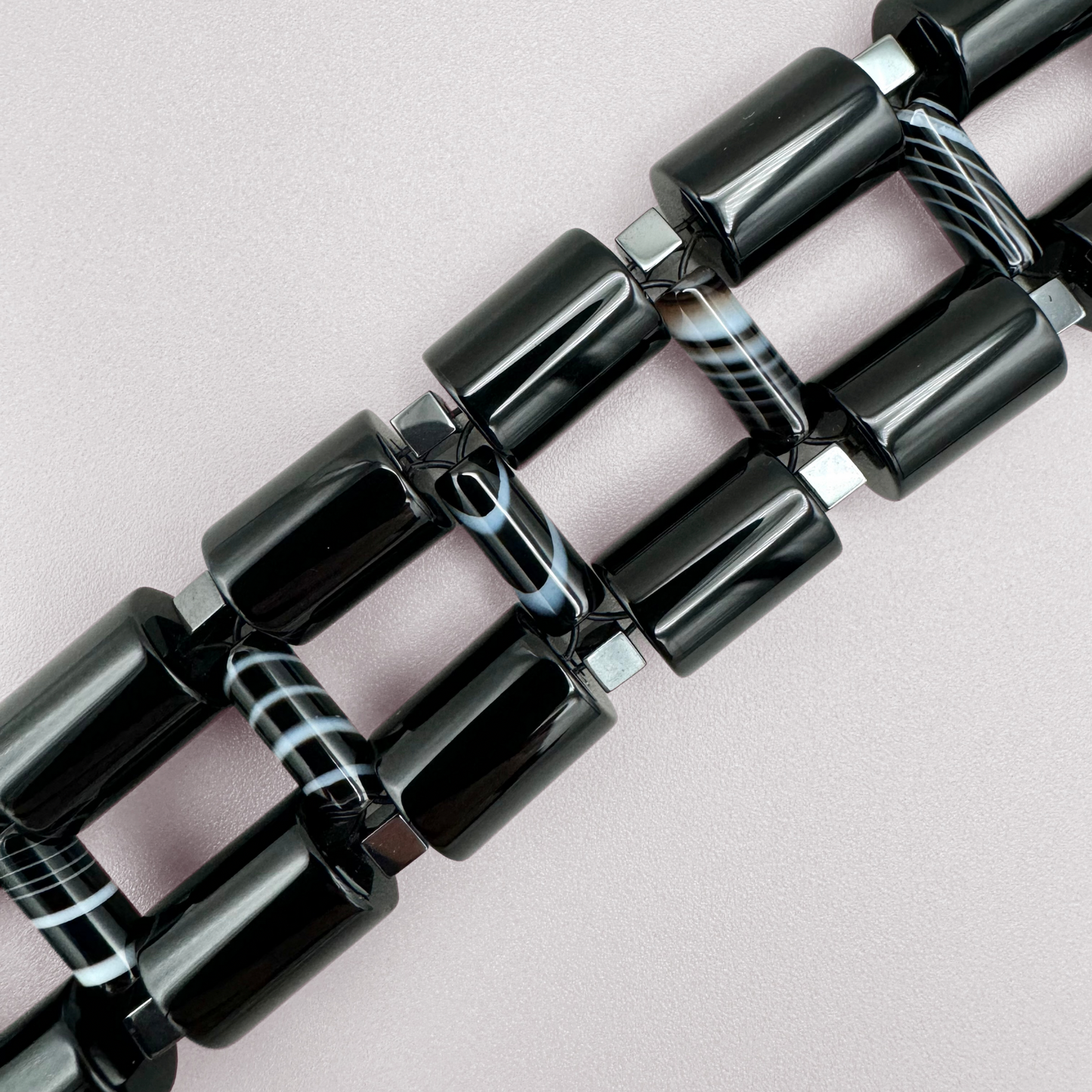 Black Onyx + Black Sardonyx Bracelet